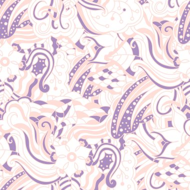 Vektör canlı kesintisiz soyut el çizilmiş desen