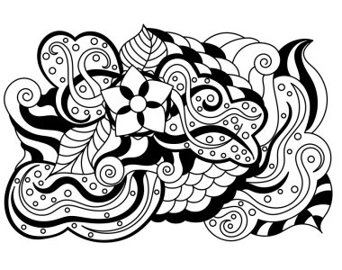 Vektör soyut çizilmiş çiçek doku