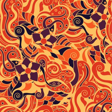 Vektör canlı kesintisiz soyut el çizilmiş desen