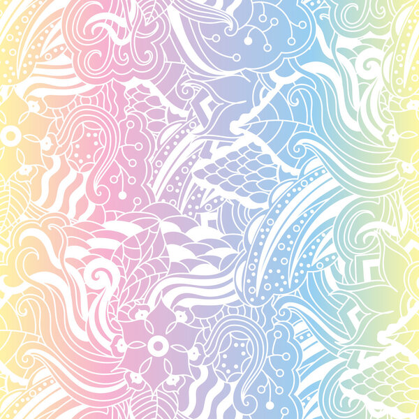 Vector vivid seamless abstract hand drawn pattern