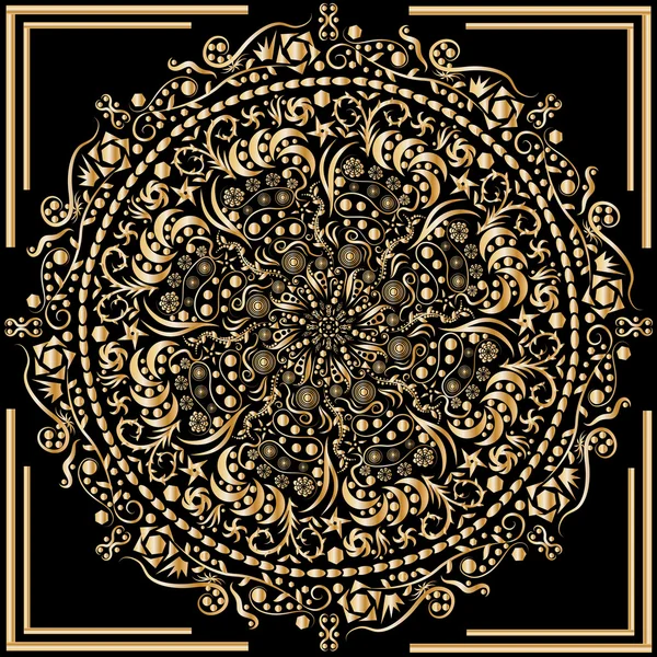 stock vector Gold pattern on black background