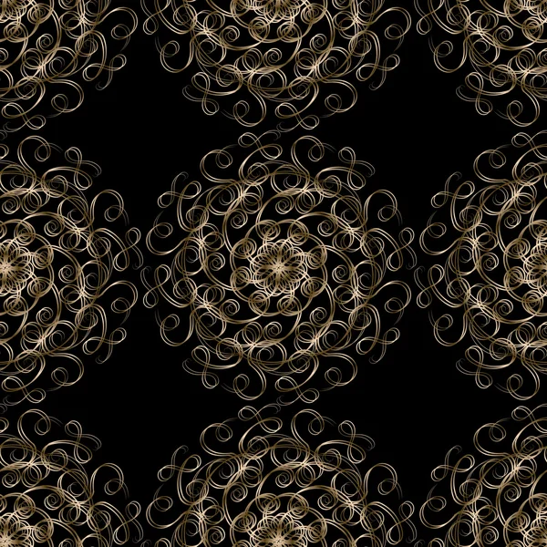 Seamless pattern with gold lace — Stock Vector