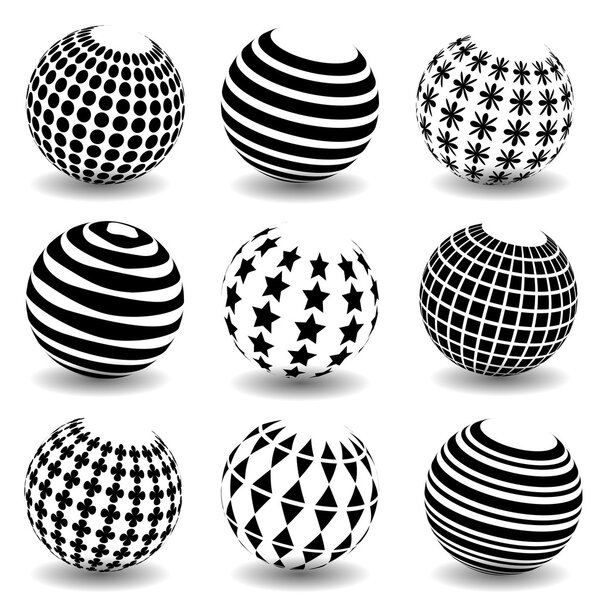 Black abstract set of balls.