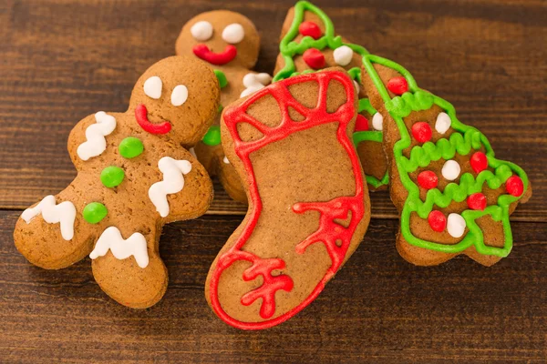 Holiday Christmas cookies. chip cookies on rustic wooden table. holiday cake. holiday biscuit. Biscuits. Stacked chocolate chip cookies on paper napkin — Stock Photo, Image