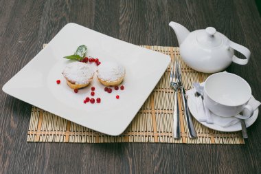 Mavi bir tencerede iğne olan yeşil kaktüs. Yalnız, yalnız.