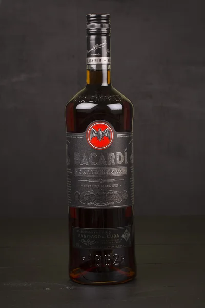 READING MOLDOVA APRIL 8. 2016 Photo of bottle of "Bacardi" CARTA NEGRA Superior white rum. — Stock Photo, Image