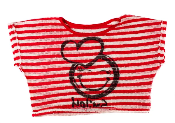 Rosso spogliato t-shirt femminile — Foto Stock