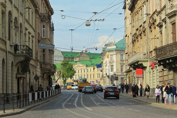 Den Gamla Ukrainska Staden Lviv Arkitektur Gamla Städer Ukraina Och — Stockfoto