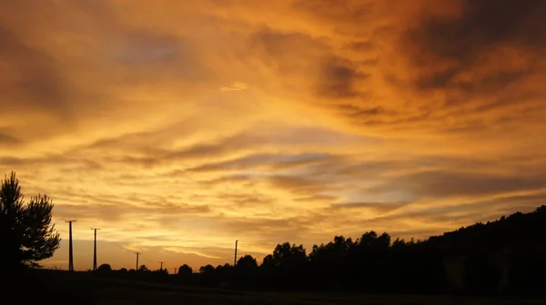 Вечернее Небо После Грозы Радуга Небе После Грозы Пейзаж Возле — стоковое фото