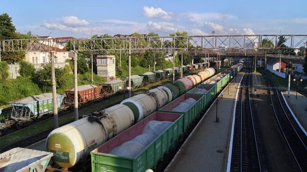 Gare Ternopil Chemins Fer Ukrainiens Transport Ferroviaire Marchandises — Photo