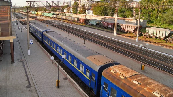 Estação Ferroviária Ternopil Ferrovias Ucranianas Transporte Ferroviário Mercadorias — Fotografia de Stock