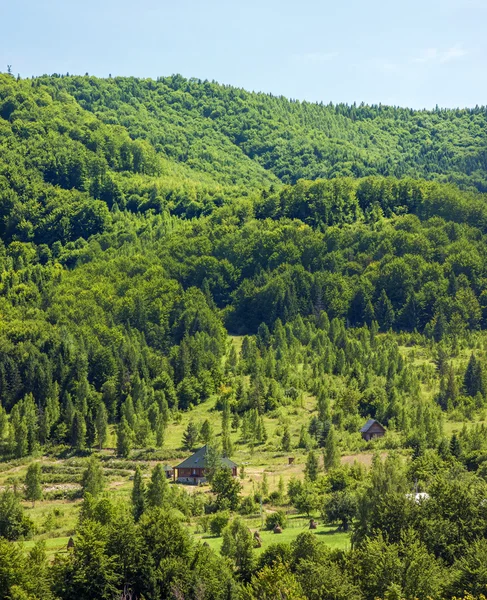 Lonely house in green mountains — Stock Photo, Image