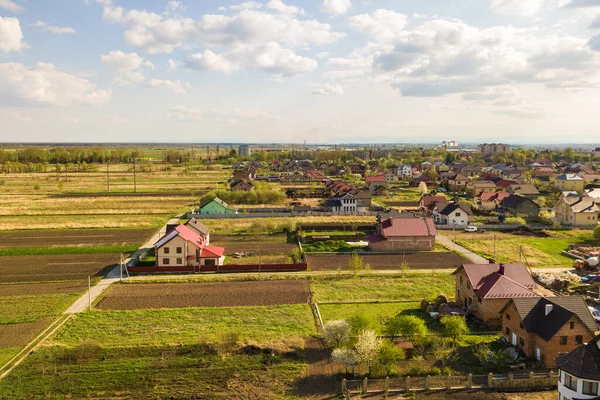 Vista Aérea Zona Rural Ciudad Con Casas Residenciales — Foto de Stock