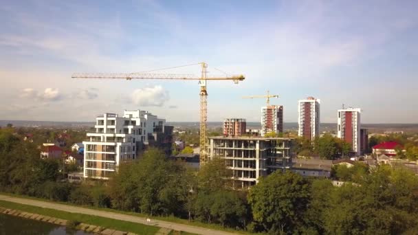 Luftaufnahme Hoher Wohnhäuser Bau Immobilienentwicklung — Stockvideo