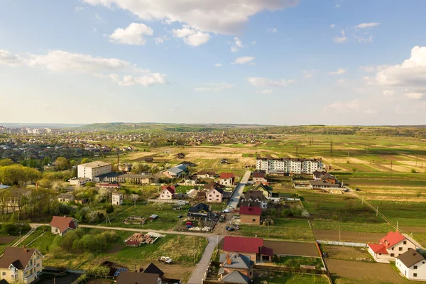 Vista Aérea Zona Rural Ciudad Con Casas Residenciales — Foto de Stock