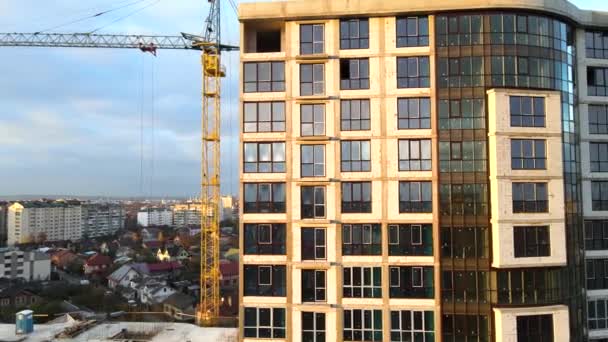 Vista Aérea Edifício Residencial Alto Apartamento Construção Desenvolvimento Imobiliário — Vídeo de Stock
