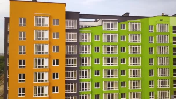 Vista Aérea Cidade Área Residencial Com Altos Edifícios Apartamentos Construção — Vídeo de Stock