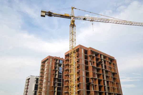 Edifícios Apartamentos Residenciais Arranha Céus Guindaste Torre Desenvolvimento Local Construção — Fotografia de Stock