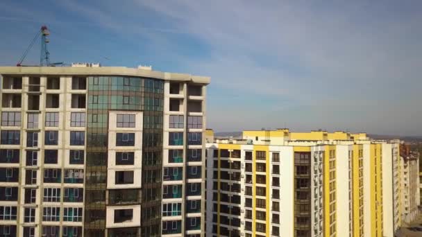 Hoge Residentiële Appartementencomplex Aanbouw Ontwikkeling Van Onroerend Goed — Stockvideo