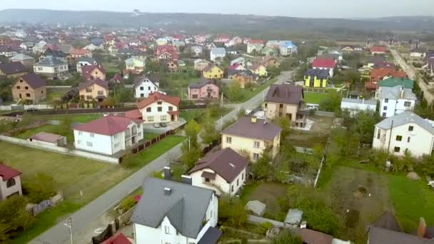 Flygfoto Över Tak Bostadsområde Landsbygden — Stockvideo