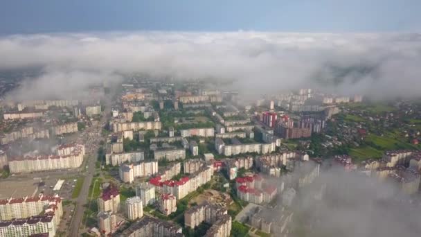 Вид Воздуха Город Ивано Франковск Украине — стоковое видео