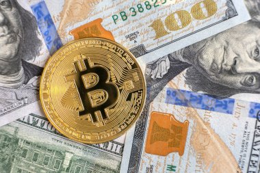 Metal parlayan bitcoin kripto paralarını Amerikan dolarlarına yakın tut. Elektronik merkeziyetçi para kavramı.