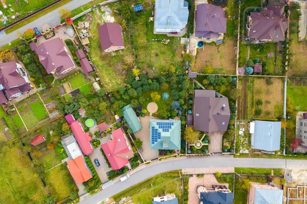 Vista Aérea Telhados Casa Área Bairro Rural Residencial — Fotografia de Stock