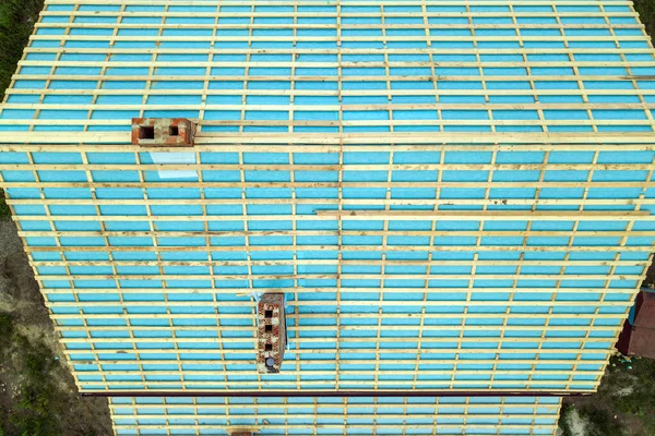Αεροφωτογραφία Ξύλινου Πλαισίου Ταράτσας Υπό Κατασκευή — Φωτογραφία Αρχείου