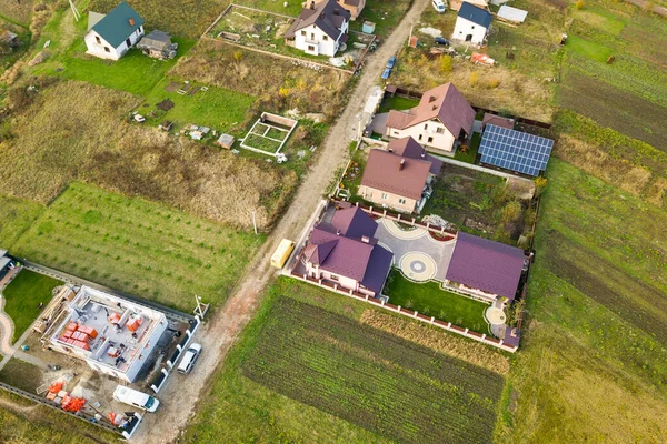 Vista Aérea Telhados Casa Área Bairro Rural Residencial — Fotografia de Stock