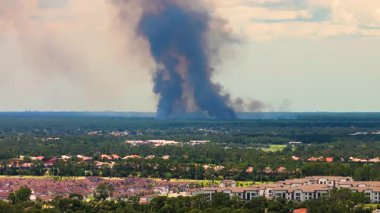 Florida, ABD 'de kırsal kesime yakın bir yerde reçeteli orman yangınından çıkan zehirli dumanla hava kirliliği