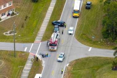 ABD caddesinde yaralanan bisikletlinin çarptığı trafik kazası..