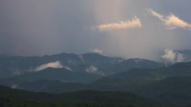 Yaz yağmuru mevsiminde Great Smoky Dağları. ABD 'nin Tennessee Appalachians kentindeki dağlık tepeler