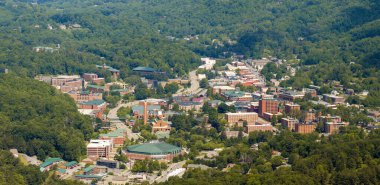 Boone 'un tarihi Amerikan mimarisi, Kuzey Carolina Blue Ridge Dağları' ndaki eski tarihi kasaba. Güzel Amerikan kasabası.