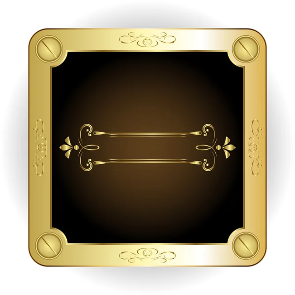 Vector illustration frame with gold rim — Stock Vector