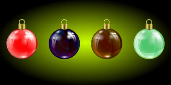 Boules miroir colorées de Noël — Image vectorielle