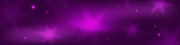 Composição roxa de Natal com gradiente, flocos de neve e brilhos —  Vetores de Stock