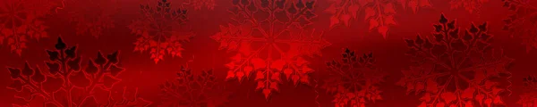 Vánoční červený design s gradientem, nádherná sada sněhových vloček — Stockový vektor