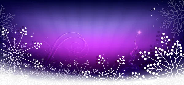 Composición Navideña Color Púrpura Con Gradiente Conjunto Encantadores Copos Nieve — Archivo Imágenes Vectoriales