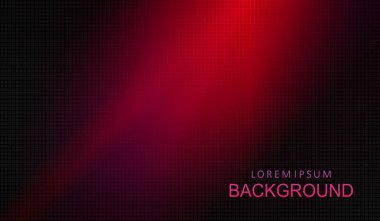 Kırmızı renk gradyanı olan soyut koyu tasarım, loş ışın silueti