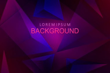 Üçgenli soyut tasarım, gradyan mavi ve mor renk, 3d etkisi