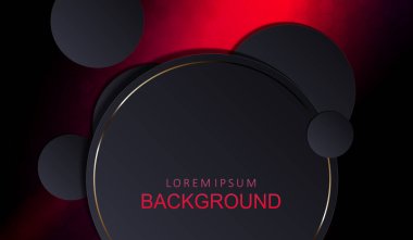 Gradyan kırmızı, gri yuvarlak çerçeveli soyut tasarım