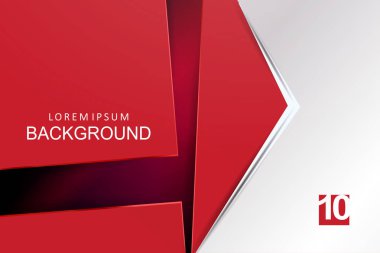 Kare geometrik şekilli beyaz ok silueti olan kırmızı gölge tasarımı