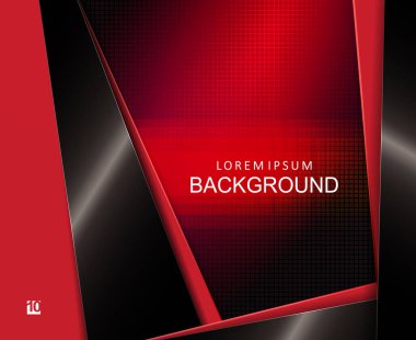 Soyut koyu desenli kırmızı desenli, yan taraflarda eğimli perdeler.