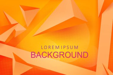 Üçgen ve çizgili soyut tasarım, eğimli sarı ve turuncu renkler