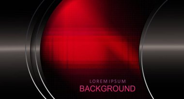 Doku bileşimi kırmızı, yarı dairesel gri perdeler ve kenarı var.