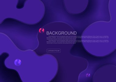 Rastgele soyut oval şekiller çizilmiş koyu mavi kompozisyon