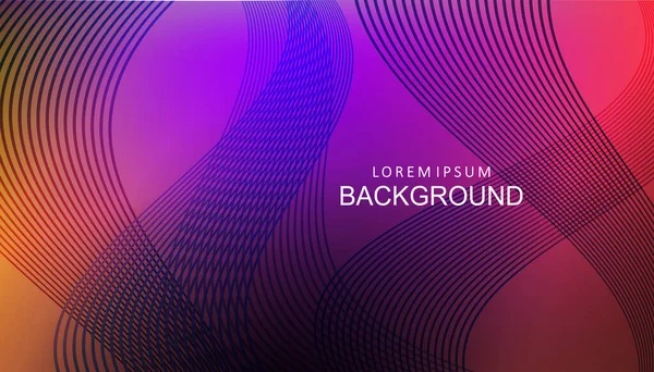 Farklı renklerin eğimine sahip soyut kompozisyon, dalgalı ince çizgiler