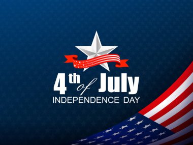 Resmi mavi çizim, köşede Amerika bayrağının bir unsuru, tasarımın bir unsuru..
