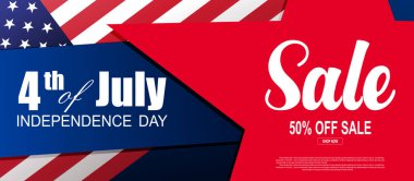 Amerika bayrak unsuru, kırmızı yıldız, tasarım bileşeni ile resmi illüstrasyon.