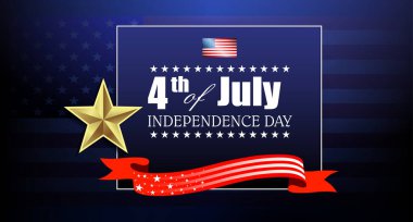 Mavi kompozisyon, eğimli, Amerikan bayrağının silueti, bağımsızlık günü, tasarım elementi.